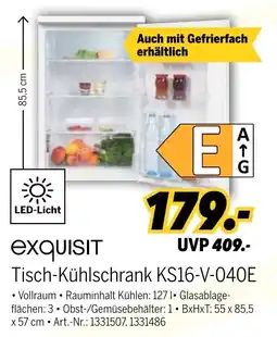 MEDIMAX exquisit Tisch-Kühlschrank KS16-V-040E Angebot