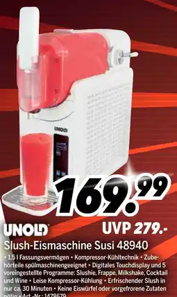 MEDIMAX UNOLD Slush-Eismaschine Susi 48940 Angebot