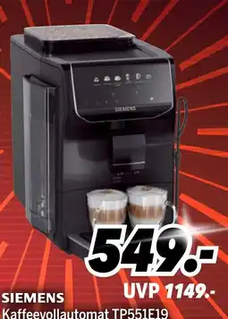 MEDIMAX SIEMENS Kaffeevollautomat TP551E19 Angebot