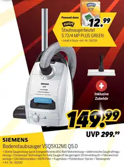 MEDIMAX SIEMENS Bodenstaubsauger VSQ5X12M1 Q5.0 Angebot