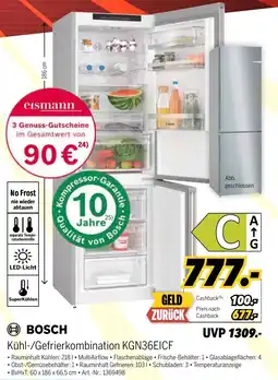 MEDIMAX BOSCH Kühl-/Gefrierkombination KGN36EICF Angebot
