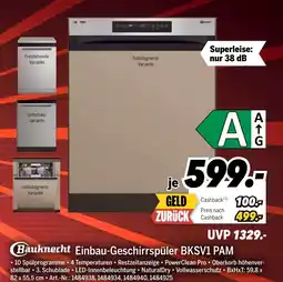 MEDIMAX Bauknecht Einbau-Geschirrspüler BKS V1 PAM Angebot