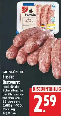 NP Discount Gut&Günstig Frische Bratwurst Angebot