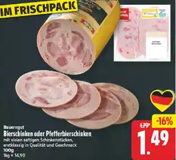 NP Discount Bauerngut Bierschinken oder Pfefferbierschinken Angebot