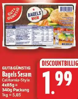 NP Discount Gut&Günstig Bagels Sesam Angebot