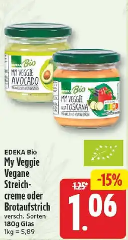 NP Discount EDEKA Bio My Veggie Vegane Streichcreme oder Brotaufstrich Angebot