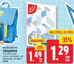NP Discount Gut&Günstig Collegeblock Angebot