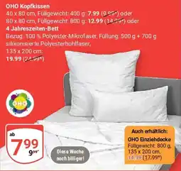 Globus OHO Kopfkissen oder 4 Jahreszeiten-Bett Angebot