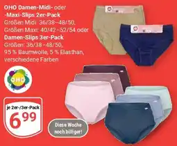 Globus OHO Damen-Midi oder Maxi-Slips 2er-Pack oder Damen-Slips 3er-Pack Angebot