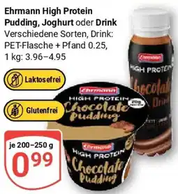 Globus Ehrmann High Protein Pudding, Joghurt oder Drink Angebot