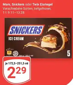 Globus Mars, Snickers oder Twix Eisriegel Angebot