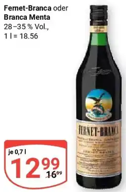 Globus Fernet-Branca oder Branca Menta Angebot