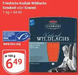 Globus Friedrichs Kodiak Wildlachs Smoked oder Graved Angebot