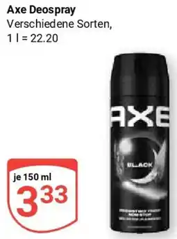 Globus Axe Deospray Angebot