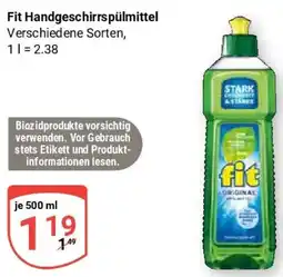 Globus Fit Handgeschirrspülmittel Angebot
