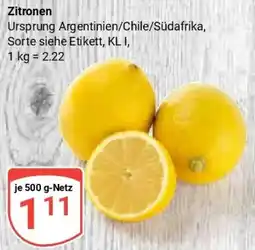 Globus Zitronen Angebot