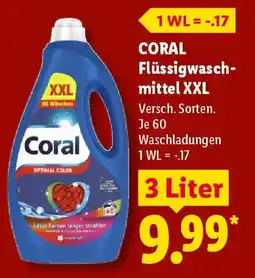 Lidl CORAL Flüssigwaschmittel XXL Angebot