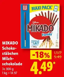 Lidl MIKADO Schokostäbchen Milchschokolade Angebot