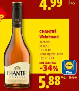 Lidl CHANTRÉ Weinbrand Angebot