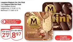 Globus Langnese Magnum 3er-/4er-Pack oder Magnum Mini 6er-Pack Angebot