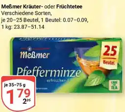 Globus Meẞmer Kräuter- oder Früchtetee Angebot