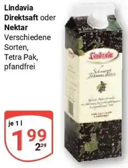 Globus Lindavia Direktsaft oder Nektar Angebot