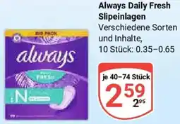 Globus Always Daily Fresh Slipeinlagen Angebot