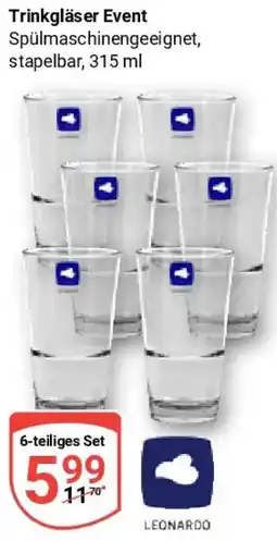 Globus LEONARDO Trinkgläser Event Angebot