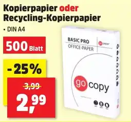 Thomas Philipps Kopierpapier oder Recycling-Kopierpapier BASIC PRO OFFICE-PAPER go copy Angebot