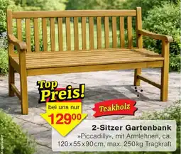Wiglo Wunderland 2-Sitzer Gartenbank »Piccadilly«, mit Armlehnen Angebot