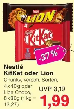 Wiglo Wunderland Nestlé KitKat oder Lion Angebot