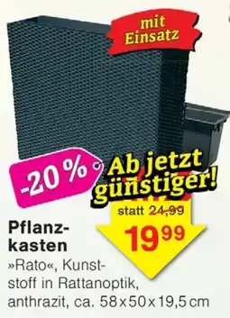 Wiglo Wunderland Pflanzkasten »Rato«, Kunststoff in Rattanoptik, anthrazit Angebot