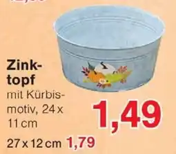 Wiglo Wunderland Zinktopf mit Kürbismotiv Angebot