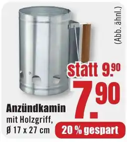 B1 Discount Baumarkt Anzündkamin mit Holzgriff Angebot