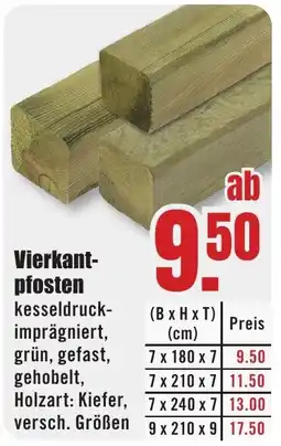 B1 Discount Baumarkt Vierkantpfosten Angebot