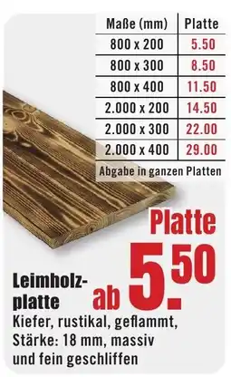 B1 Discount Baumarkt Leimholzplatte Angebot