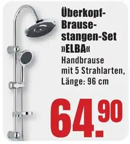B1 Discount Baumarkt Überkopf-Brausestangen-Set »ELBA« Handbrause mit 5 Strahlarten Angebot
