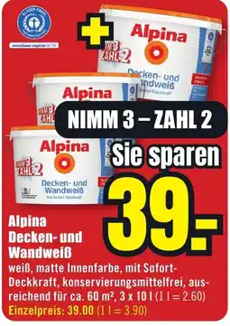 B1 Discount Baumarkt Alpina Decken- und Wandweiß Angebot