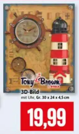 Stolz Tony Brown 3D-Bild mit Uhr Angebot