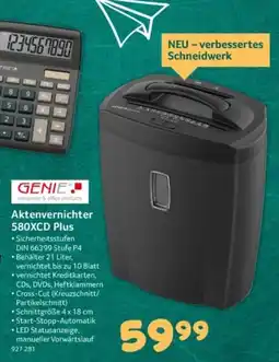 Selgros GENIE Aktenvernichter 580XCD Plus Angebot