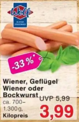 Jawoll Wolf Wiener, Geflügel Wiener oder Bockwurst Angebot