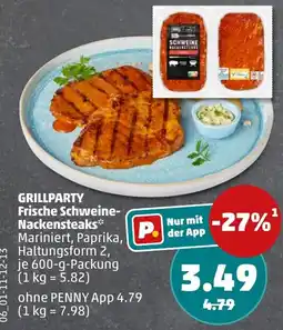 PENNY GRILLPARTY Frische Schweine-Nackensteaks* Angebot