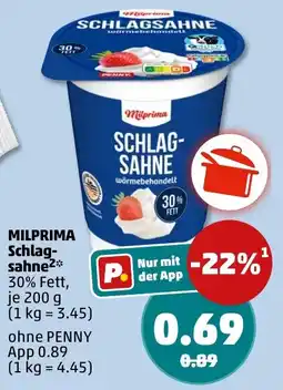 PENNY Milprima Schlagsahne Angebot