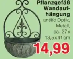Jawoll Pflanzgefäß Wandaufhängung antike Optik, Metall Angebot