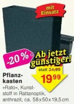 Jawoll Pflanzkasten »Rato«, Kunststoff in Rattanoptik, anthrazit Angebot