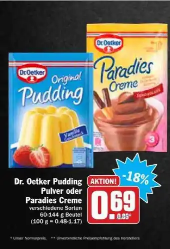 dodenhof Dr. Oetker Pudding Pulver Oder Paradies Creme Angebot