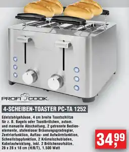 EDEKA Foodservice Profi cook 4-scheiben-toaster PC-TA 1252 Angebot