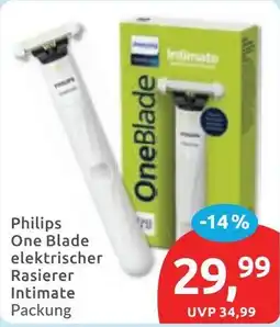 Budni Philips One Blade elektrischer Rasierer Intimate Packung Angebot