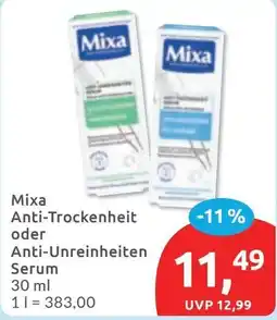 Budni Mixa Anti-Trockenheit oder Anti-Unreinheiten Serum Angebot