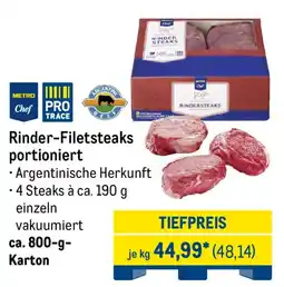 METRO Rinder-Filetsteaks portioniert Angebot